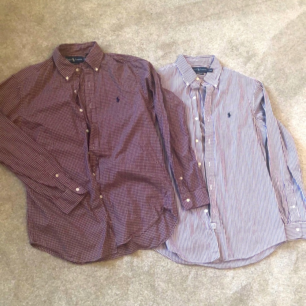 Two Men’s Polo Ralph Lauren LS Shirts